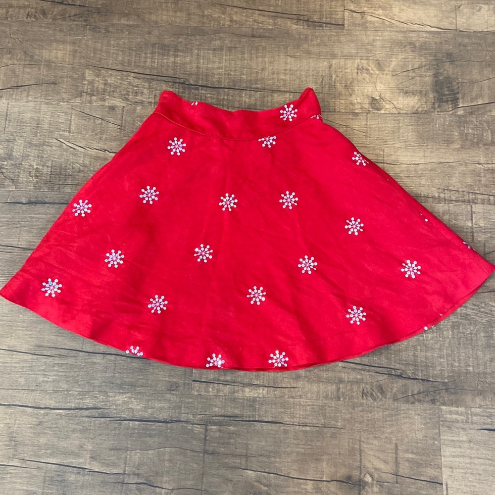 Red suede snowflake mini skirt ❄️